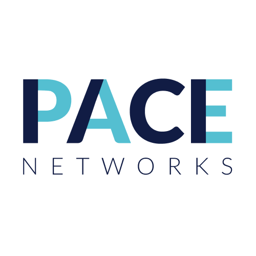 PACE Networks logo with bold navy and teal letters; 'PACE' on top and 'NETWORKS' spaced below.