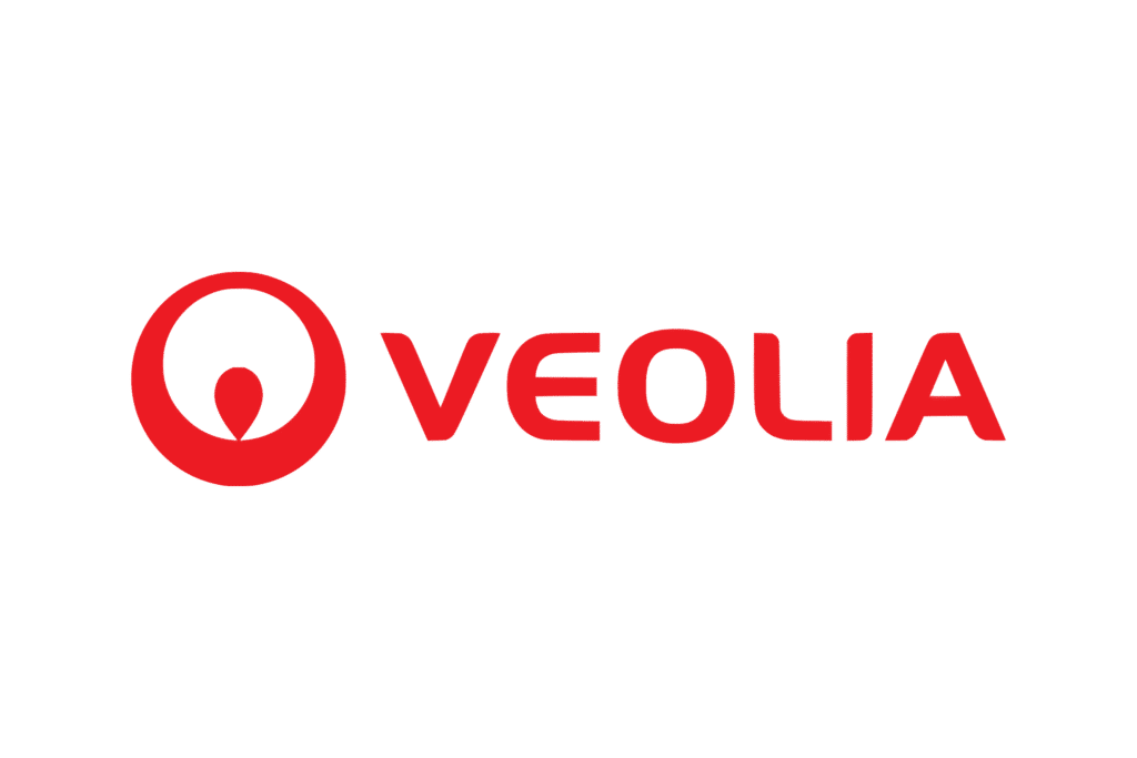 Veolia logo: red circular emblem with dot beside the word VEOLIA in red