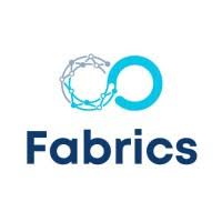 Fabrics logo: a blue circular ring with a network-globe icon above the word Fabrics in bold navy text.