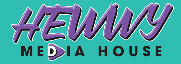 Logo for Heavy Media House: teal background with purple script 'HEAVY' and bold black 'MEDIA HOUSE', including a play button motif within 'MEDIA'