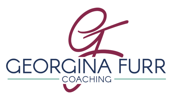 Georgina Furr Coaching logo with a maroon cursive 'G', teal accent line, and dark blue text reading GEORGINA FURR COACHING