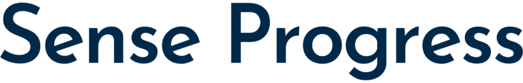 Sense Progress logo in dark blue text