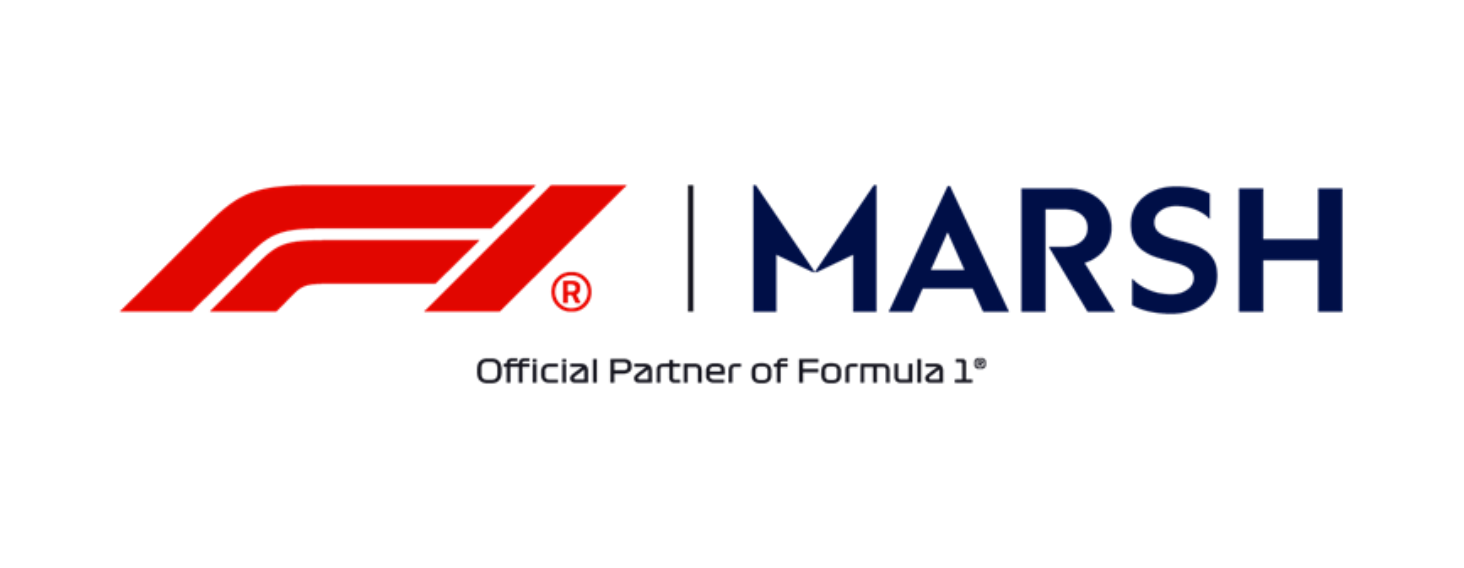 F1 and Marsh logos with 'Official Partner of Formula 1' caption