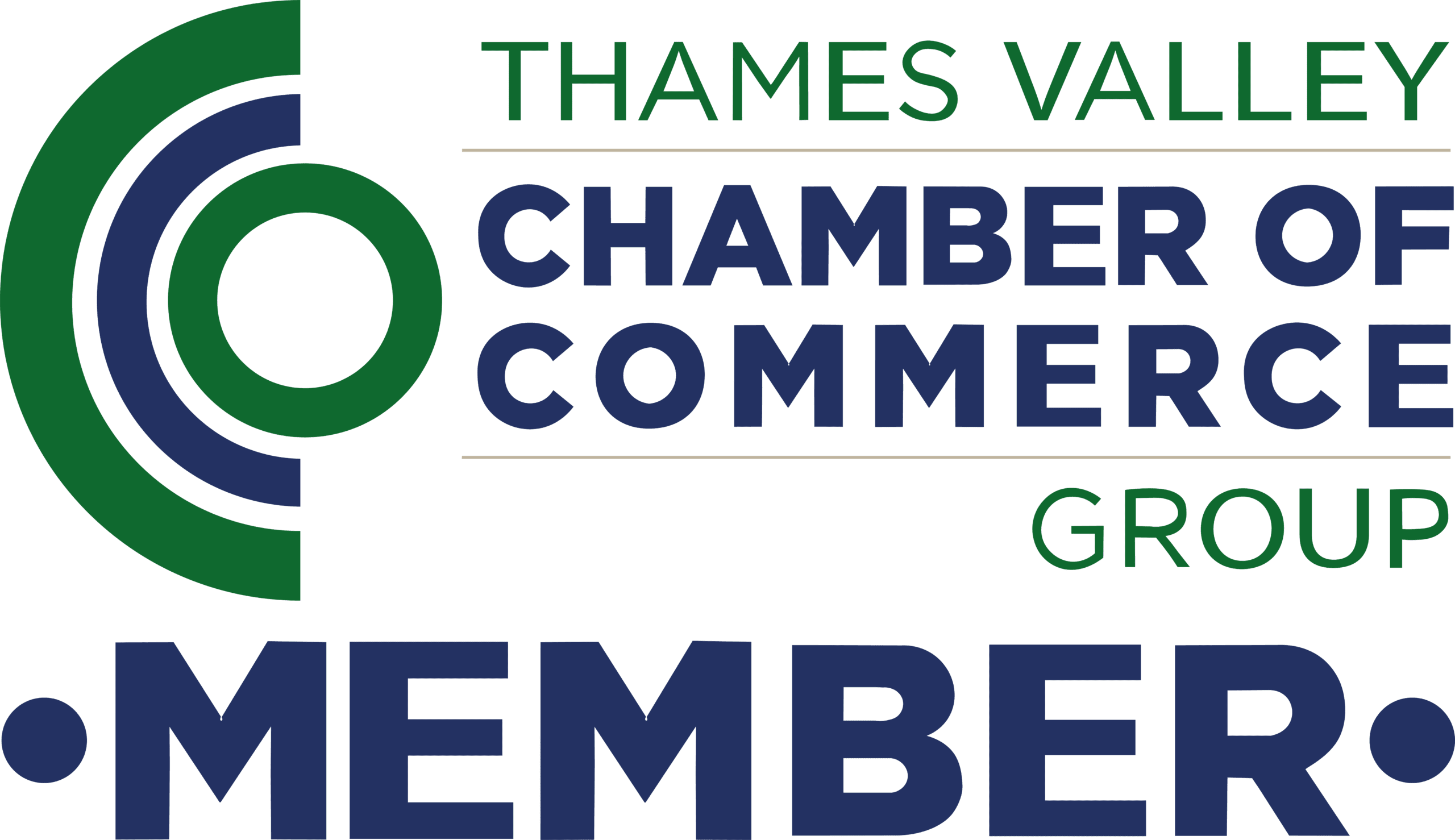 Thames Valley Chamber of Commerce Group Member logo with a green/blue circular emblem and accompanying text
