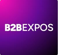 B2B EXPO logo on a purple gradient background with rounded corners.