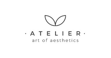 ATELIER logo with a stylized leaf above the text: ‘ATELIER: art of aesthetics’.