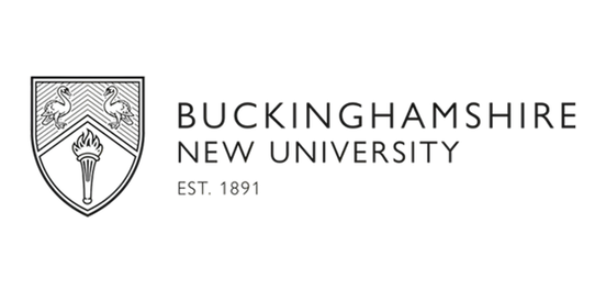 Buckinghamshire New University logo with a shield crest on the left and the 'BUCKINGHAMSHIRE NEW UNIVERSITY' wordmark, 'EST. 1891' beneath.