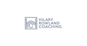 Logo for Hilary Rowland Coaching: square frame with a layered arch motif and the business name