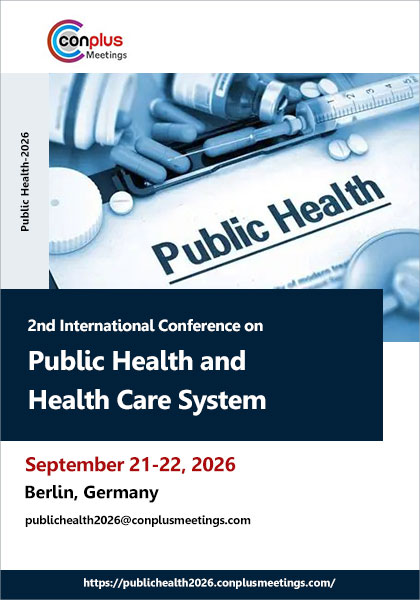 Conference poster for the 2nd International Conference on Public Health and Health Care System, Sept 21–22, 2026, Berlin, Germany, by Conplus Meetings.