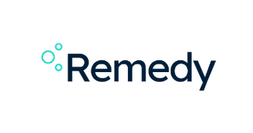 Remedy logo with a teal circular icon to the left of the word Remedy