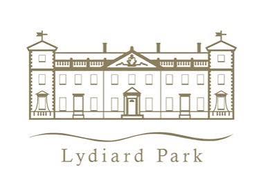 Logo illustration of a grand manor with towers, labeled Lydiard Park beneath the building motif, on a curved line.