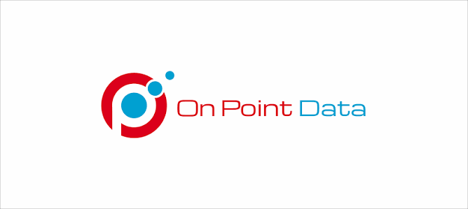 On Point Data logo: red circular mark with blue inner circle and two blue dots, followed by the text On Point Data in red and blue