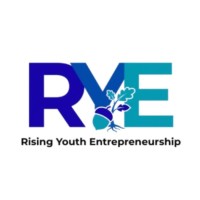 RYE logo: blue R and Y with a teal E and a sprouting plant from the Y, with the text 'Rising Youth Entrepreneurship' beneath.