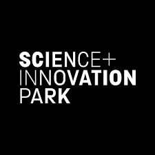 Science+ Innovation Park logo on a black background.