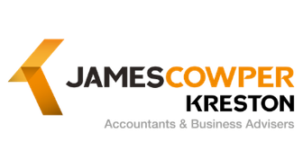 James Cowper logo with a gold geometric mark and the text 'JAMES COWPER' plus the tagline 'Accountants & Business Advisers'.