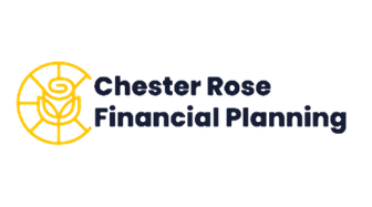 Logo for Chester Rose Financial Planning with a yellow circular emblem on the left and dark blue text reading 'Chester Rose Financial Planning'.
