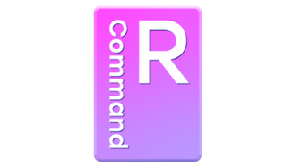 R Commander app icon: a purple gradient card with a large white 'R' and the word 'Command' running vertically along the left edge.