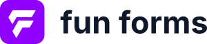 Fun Forms logo: purple badge with a white stylized F, followed by the text 'fun forms'