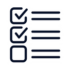 Checklist icon showing three completed tasks and one incomplete task (three checked boxes, one empty).