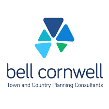 Bell Cornwall logo with a teal and blue triangular emblem above the words 'bell cornwell' and the tagline 'Town and Country Planning Consultants'.