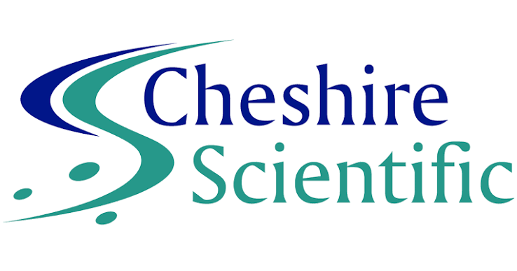 Cheshire Scientific logo with blue and teal swoosh around the words Cheshire and Scientific.