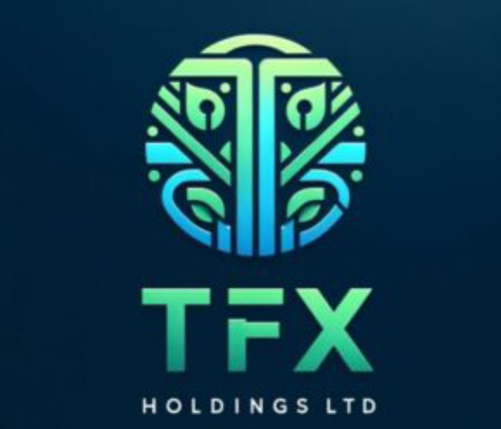 Tex Holdings Ltd logo: gradient circular emblem above the green-to-blue wordmark 'TEX' with 'HOLDINGS LTD' beneath on a dark background