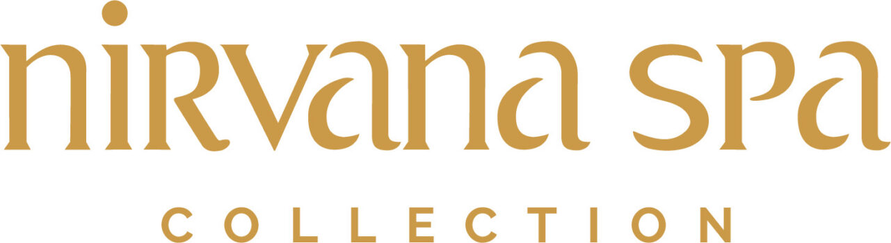 Nirvana Spa Collection branding logo in gold serif typography on a white background