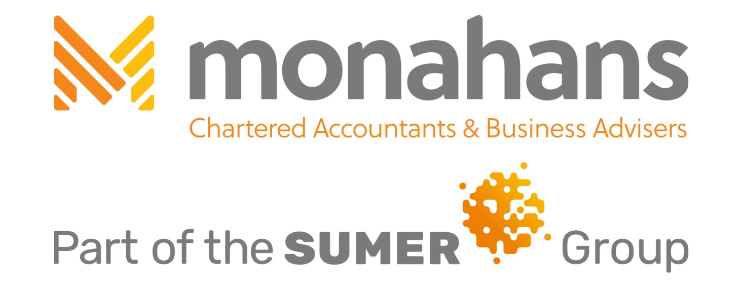 NEW - News item size 75 | Thames Valley Chamber of Commerce Monahans Chartered Accountants & Business Advisers logo in grey with an orange-yellow emblem, followed by 'Part of the SUMER Group' with an orange gear-like graphic.