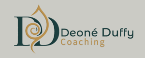 Logo_On biege.png | Thames Valley Chamber of Commerce Logo for Deoné Duffy Coaching with a stylized teal'D' and gold spiral element and the words 'Deoné Duffy Coaching'